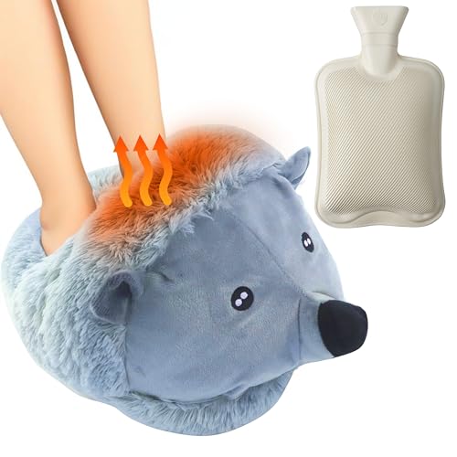 LKH Feet Warmers Hot Water Bottle with Cover UK – 2L Super Soft Sherpa Foot Warmer for Women & Men – Non-Electric Heated Foot Muffs for Pain Relief & Cosy Winter Gift