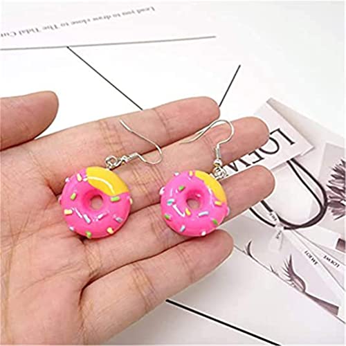 4 Pairs Cute Mini Donuts Earrings Set Charm Imitate Resin Food Drop Earrings For Women Girls Chic Donut Statement Dangle Earrings Jewelry Gifts #TOP6