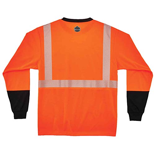 Ergodyne GloWear 8281BK ANSI Black Bottom High Visibility Long Sleeve Reflective Safety Shirt, Orange, 5X-Large by Ergodyne - Image 2