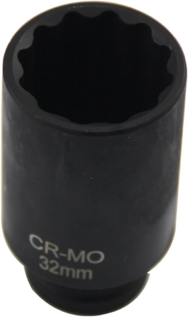 30mm 32mm 34mm 36mm 1/2"DR 12 Point Impact Socket Spindle Axle Nut Hub Nuts Removing Installing Tool(32mm)