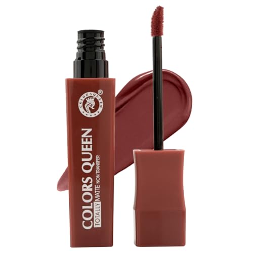 Image of Colors Queen Totally Matte Liquid Lipstick | Intense Color Payoff, Lightweight & Comfortable, One Swipe Application | Long Lasting, Non Transfer Liquid Lipstick for Women (07 - Velvet Nude, 7.5g)