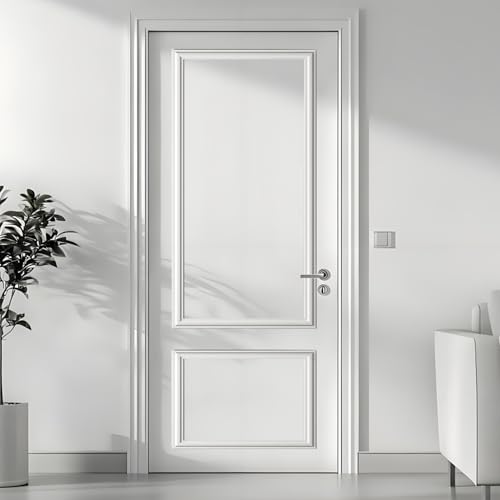Set Peel and Stick Door Moulding kit, Self-Adhesive PreAssembled Door Panel Trim for Wall Mirror Window FrameDecor (Top 22"x48" Bottom 22"x 15")