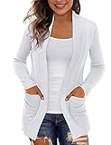 Picture of REDHOTYPE Women's Cardigans with Pockets Lightweight Open Front Cardigan for Women, White, Small