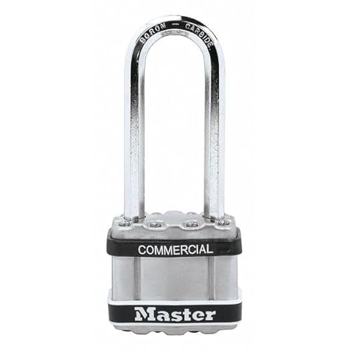 Master Lock 51 mm, achteckiger Bügel, Durchmesser 8 mm, 4-poliger Zylinder, 64 mm langer Bügel, gleichschließend, Edelstahlhülse