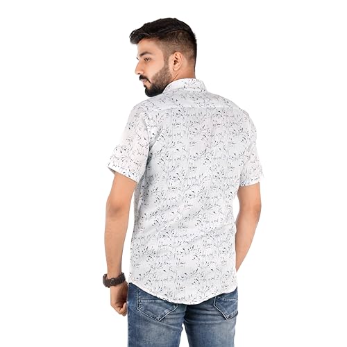 Image of Venisa Men's Cotton Blended Printed Casual Shirt