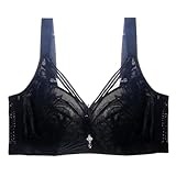ALDOLA büstenhebe Damen mit bügel Damen Bralette Schwarz Damen vollschalen BH Sport BH große brüste t-Shirt BH Gepolstert (Größe:95F)
