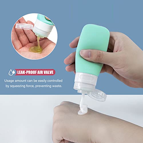 Modengkongjian Leak Proof Travel Bottles, Tsa Approved Silicone Squeezable Travel Shampoo Bottles, Refillable Toiletry Cosmetic Container, 2Oz Portable Traveling Size Liquid Containers Kit (4 Pack) #TOP2