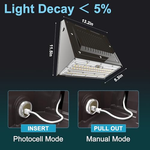 Lightdot 4Pack 150W LED Wall Pack Lights, 100-277v Full Cut Off Dusk to Dawn Photocell, 22500Lm(150Lm/W) 5000K IP65 Outdoor Exterior Lighting for Garage,Warehouse,Yard,Building,Factory,ETL by Lightdot - Image 6