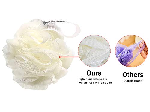 Amazerbst loofah,Loofah Sponge for Women and Men, Shower Loofah Set of 3 - Thumbnail 3