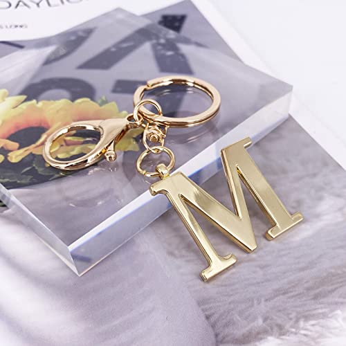 Laxpicol Gold Letter M Keychain For Women Men Purse Handbags Metal Alphabet Initial Letter Key Ring Keychain #TOP1