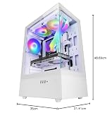 MARS GAMING MC-XO, Obudowa Gamingowa ATX, Podwójne Bezramkowe Hartowane Szkło 90°, Wentylator FRGB 12cm, System Chłodzenia SIDECOOL, Midtower PC z Podwójną Komorą, Duża Pojemność Wewnętrzna, Biała