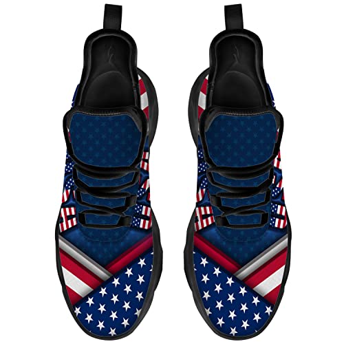 Ciadoon American Flag Shoes for Women Men Road Running Athletic Walking Tennis Sneakers 4th of July Shoes Gifts3