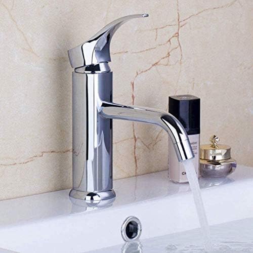 Robinet mitigeur d'évier chrome en laiton salle de bains sur pont