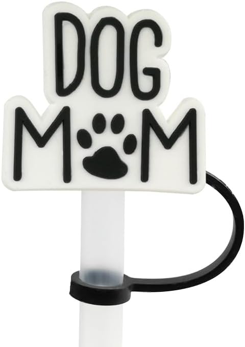 Miniatura 5 de Paquete grande de 0.394 in Dog Mom Cubiertas de popote para Stanley Cup 40 oz 30 oz Silicona Cartoon Straw Topper Tapas Protector Tapones para