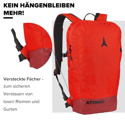 ATOMIC PISTE PACK - Rot - Tagesrucksack - Mit EVA-Rückenpanel für Tragegefühl & Aufprallschutz - Rucksäcke für das ganze Jahr - Ski-Rucksack im ATOMIC Style