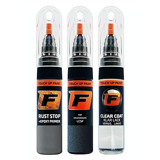 FIRANTO Kit de Pintura de Retoque Coche para VW Volkswagen LC5F Bluegraphit, Set de Reparación de Rayones y Arañazos Incluye 15 ml Bolígrafo para Retocar Pintura Coche, Primer y Barniz