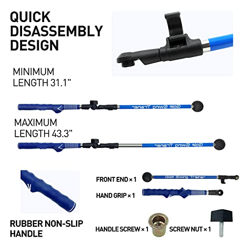 Eug-Products Golf Swing Trainer Portable Golf Training Aid Adjustable To Improve Hinge, Forearm Rotation, Shoulder Turn – Lightweight, Durable Golf Swing Master With Ergonomic Grip #TOP4