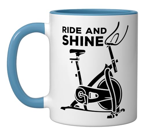 Indoor Cycling Spin Bike Mug Blue/White