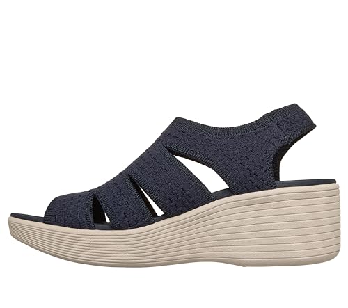 Skechers Women's PARALLEL LITE - DREAMMAKER, Highshine knit cut out wedge slingback, Navy, 6.5M by Skechers - Used condition - Image 3