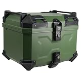 【選ばれる、理由がある。安心の日本企業。】【 45L 】 ONE STEP リアボックス トップケース パニアケース 大容量 取付ベース付属 フルフェイス対応 バイクボックス (GREEN, 45L)