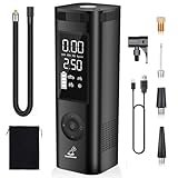 Tire Inflator Portable Air Compressor - 150PSI 4x Faster Portable Tire Inflator for Car - Air Pump For Car Tires with Digital Pressure - Auto Shut-off Smart Air Pump Suitable SUV, Bike Moto and More