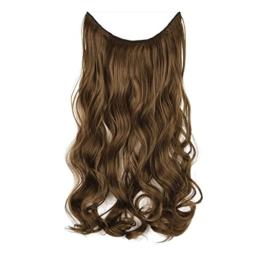 Image of Women Hair Extension Long Curly Light Brown 18 To 20 Inches Hairpiece With 5 BB Clip /Hair Extension for Women Party /Halloween /Christmas