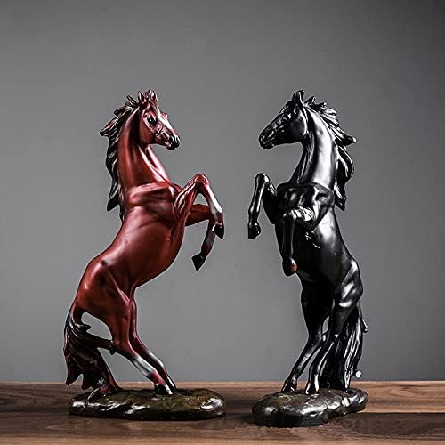 Miniatura 6 de H&W Estatua de resina de caballo de pie de 13.8 pulgadas de alto, figura de arte de caballo decorativa para el hogar y la oficina, adornos para