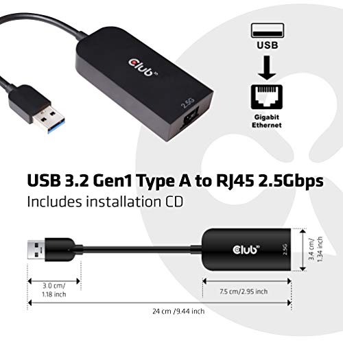 Club 3D CAC-1420 USB 3.2 Gen1 Type C to RJ45 2.5Gbps Adapter M/F