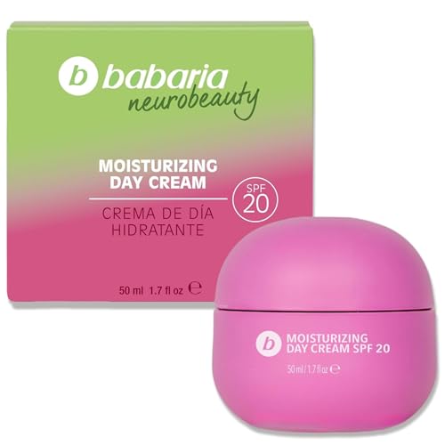 Babaria - Crema Facial Hidratante SPF20 Mujer y Hombre – 50ml Efecto Glow, Antiedad, Antimanchas, Protección Solar UVA/UVB – Textura Ligera, Todo tipo de pieles