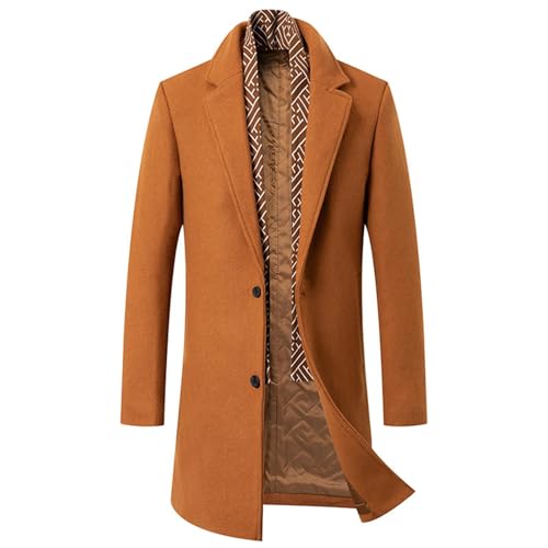 Image of Generisch 2026/Winter Wool Coat Men's Coat Fashion Scarf Midi Trench Coat, orange, L