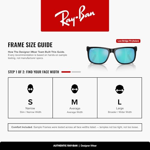 Image of Ray-Ban RB4165F Justin Classic Square Sunglasses for Men