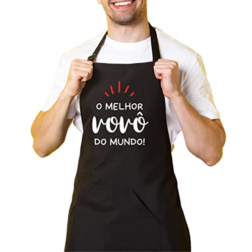 Avental Cozinha Churrasqueiro Preto O Melhor Vovô Do Mundo
