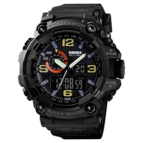 Image of SKMEI Men's Digital Sports Wrist Watch LED Screen Large Face Electronics Military Watches Waterproof Alarm Stopwatch Back Light Outdoor Casual Black Watch