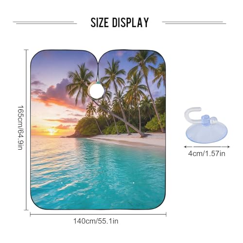 Capa de Barbero Impermeable Kigai Tropical Beach para Hombre miniatura 3