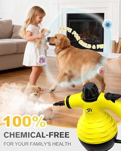 MLMLANT Steam Cleaner, multi-functional Portable handheld steam cleaner with 9 attachments, suitable for sofas, bathrooms, kitchens, floors, windows, carpets, and car seats. - Image 2