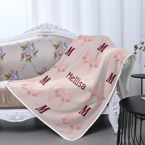 Personalized Name Princess Pink Bow Heat Relief Bedding, Gifts for Boys Teens,10x15Inch