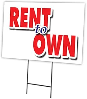 RENT TO OWN 12"x16" Yard Sign & Stake | Advertise Your Business | Stake Included Image On Front Only | Made in The USA