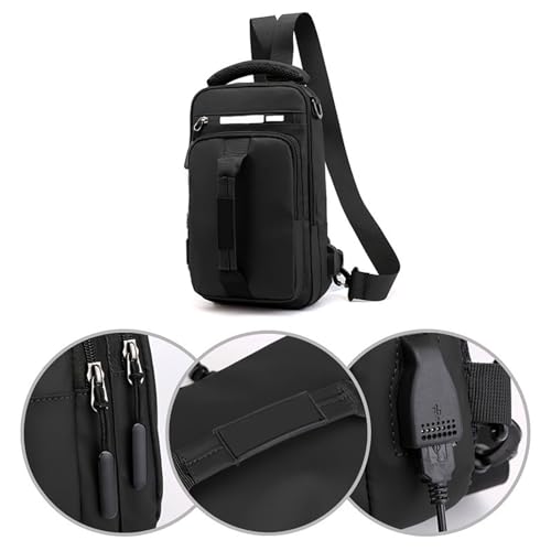 Hiking Backpack, Shoulder Bag, Crossbody Bag, Men & Women, Chest Daypack with Earphone Hole, Suitable for Camping, Trip4
