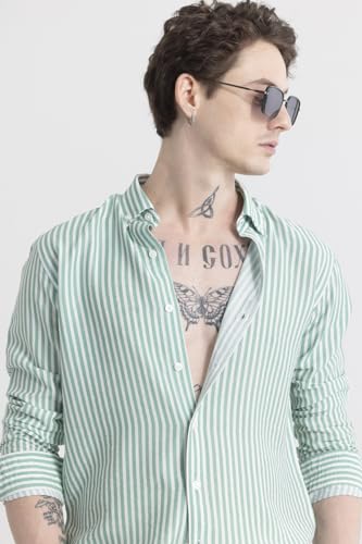 Image of SNITCH Stripehaven Green Stripe Shirt