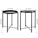 EKNITEY Small Side End Table - Metal Side Table Waterproof Small Sofa Coffee Side Tables Bedroom Indoor Outdoor with Removable Tray for Living Room Bedroom Balcony and Office