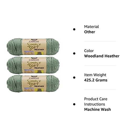 Caron Bulk Buy Simply Soft Heather Yarn (3-Pack) Woodland H9700H-9503 #TOP2