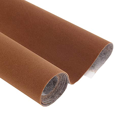 Taogift Self Adhesive Brown Velvet Flock Drawer Liner For Dresser Cabinets Jewlery Displays Backsplash Arts Crafts Decor (Brown, 17.7X98 Inches) #TOP3