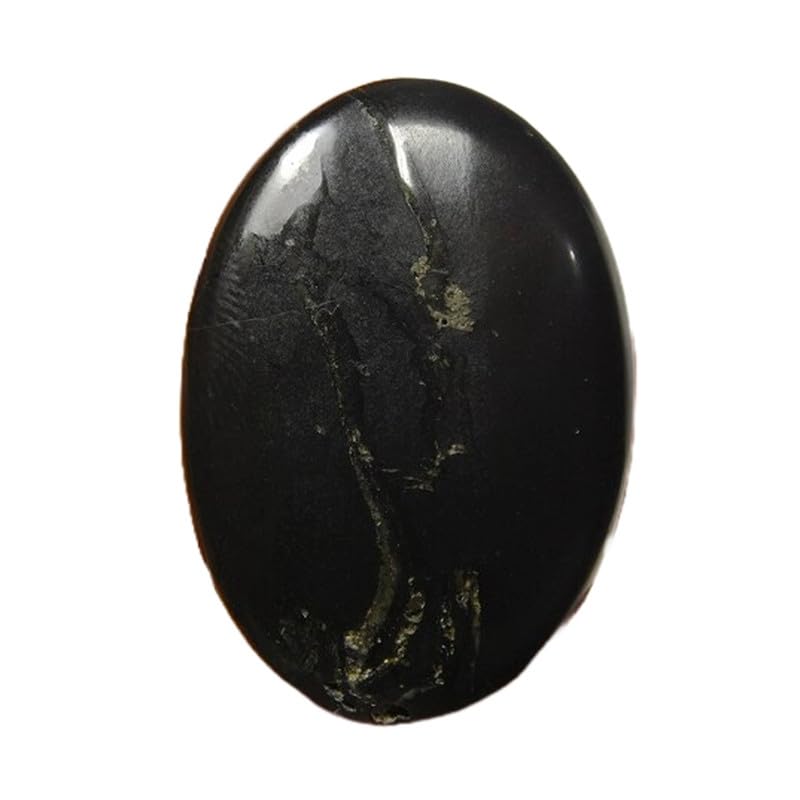 Cabochon en shungite naturelle de 36x25mm pour création de bijoux de lithothérapie unique