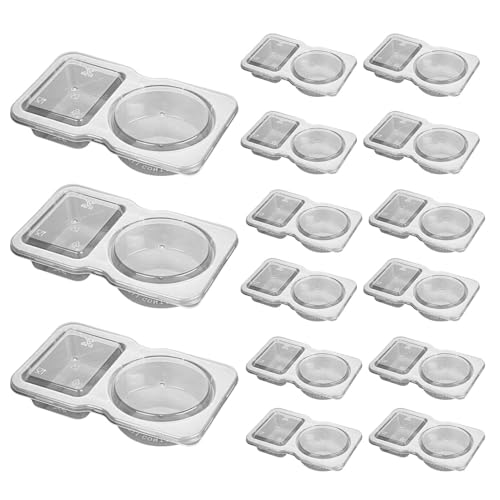 Pequeños recipientes para especias, 15 unidades, para salsas, para guardar especias, recipiente doble para aperitivos, vasos portátiles con tapa para guarniciones, aperitivos de viaje, salsa