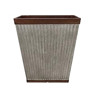 Southern Patio 16" Rustic Resin Faux Galvanized Square Planter Southern Patio 16 Rustic Resin Faux Galvanized Square Planter
