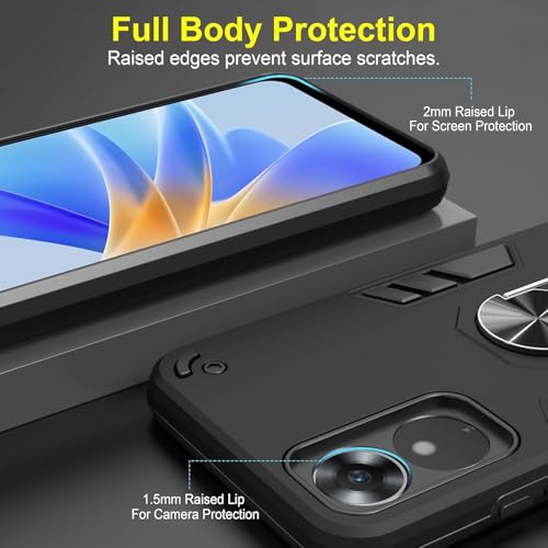 Image of NDCOM for Oppo A17k Back Cover, Premium Oppo A17 Cover, Stylish Oppo A17 Mobile Cover, Shockproof Protection Ring Holder Case
