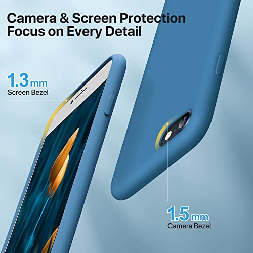 Miracase Ultra Slim Designed for iPhone SE Case 2022(3rd Gen)/iPhone SE 2020 Case(2nd Gen)/iPhone 7 Case/iPhone 8 Case with Screen Protector, Multi-Color Silicone Shockproof Phone Case(Capri Blue) by Miracase - Image 4