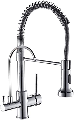 Robinet osmose inverse à douchette extractible et double commande pour évier