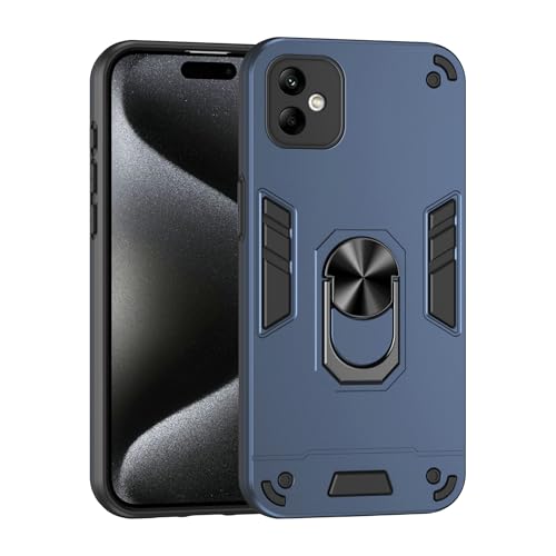 Compatible with Samsung Galaxy A05E Phone Case Series Rugged, Shockproof Protective Cover with Built-in Metal Ring Stand, Compatible with Magnetic Car Mount- Blue