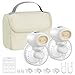 Nuliie Wearable Breast Pump Electrical with Storage Bag, LED Display, 4 Modes and 12 Suction Levels, Portable Hands Free Breast Pump with 14/17/20/24/27mm Flange (2 Packs, White)